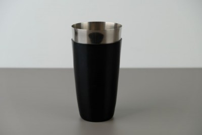 Bostonshaker 800ml vinyl coating zwart (zonder glas) H85mm